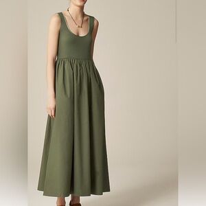 J. Crew Olive Green Maxi Dress size medium petite NEW